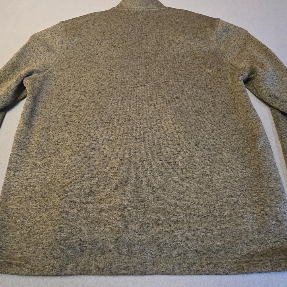 Eddie Bauer Mens XXL Quarter Zip Pullover Fleece Sweater Olive Green Marl 0162 - Picture 9 of 16